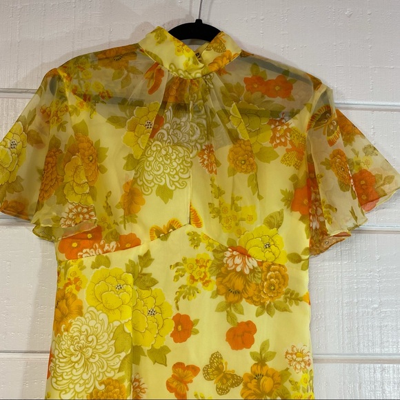 60/70’s Butterfly sleeve maxi dress - Picture 2 of 13